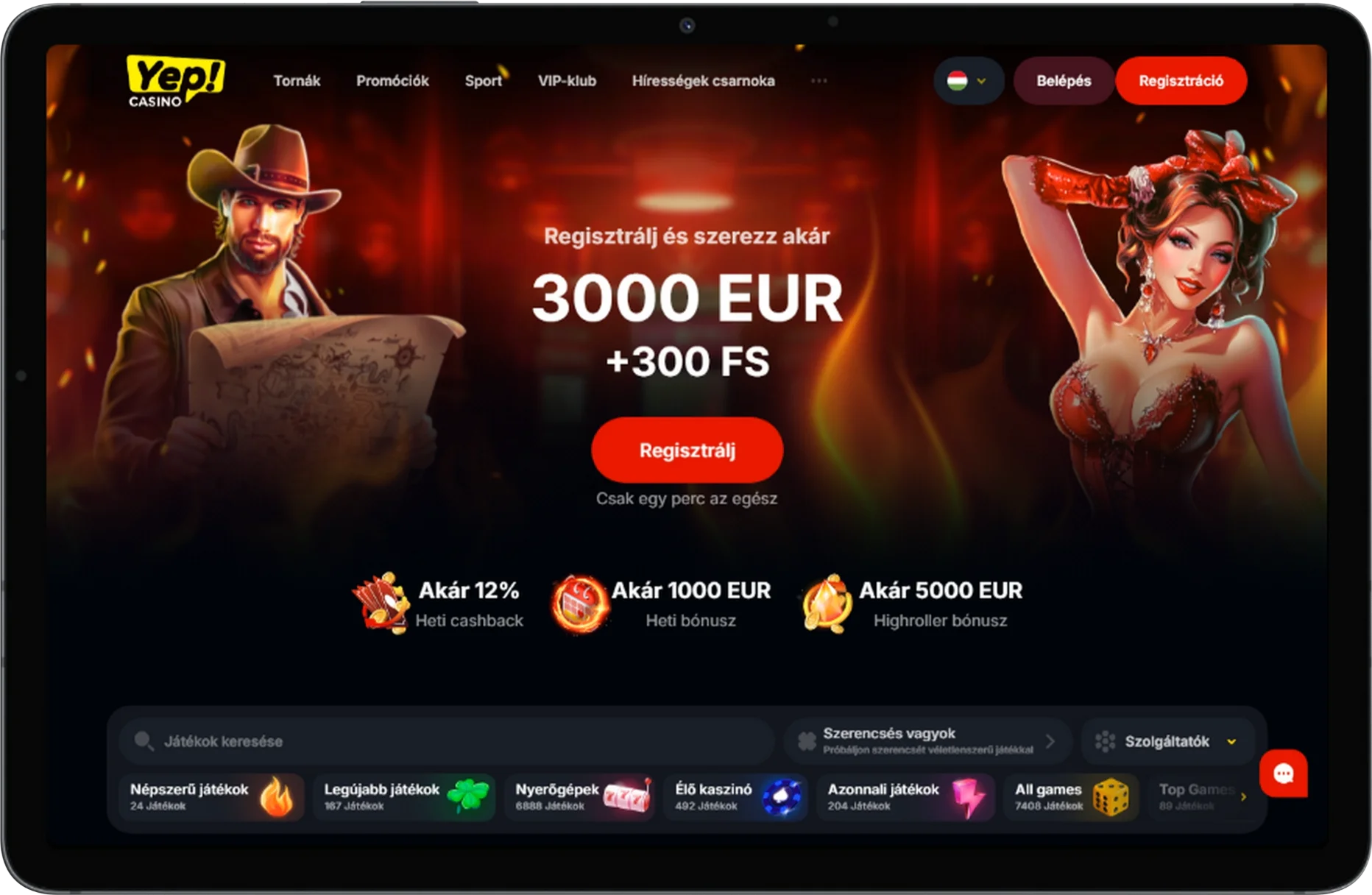 Kaszinó áttekintés Yep Casino funkciók és játékok